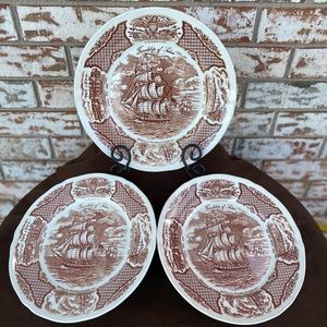 Set 3 “Fair Winds” Alfred Meakin China Plates